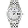 Image 3 : Rolex 36MM Stainless Steel White Roman Datejust Wristwatch