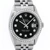 Image 1 : Rolex Mens Stainless Steel Black Diamond 36MM Datejust Wristwatch