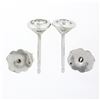 Image 5 : New 14k White Gold .44 ctw Martini Bezel Set Round Brilliant Diamond Stud Earrin