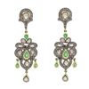 Image 2 : 1.44 ctw Emerald and 1.77 ctw Diamond 925 Silver Dangle Earrings