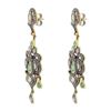 Image 3 : 1.44 ctw Emerald and 1.77 ctw Diamond 925 Silver Dangle Earrings