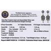 Image 4 : 1.44 ctw Emerald and 1.77 ctw Diamond 925 Silver Dangle Earrings