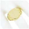 Image 3 : Unisex 14K Yellow Gold Round Engravable Center w/ Open Floral Sides Signet Ring