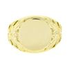 Image 4 : Unisex 14K Yellow Gold Round Engravable Center w/ Open Floral Sides Signet Ring