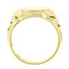 Image 7 : Unisex 14K Yellow Gold Round Engravable Center w/ Open Floral Sides Signet Ring