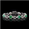 Image 1 : 8.88 ctw Emerald and 2.87 ctw Diamond Platinum Bracelet