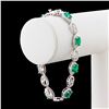 Image 2 : 8.88 ctw Emerald and 2.87 ctw Diamond Platinum Bracelet