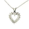Image 6 : 14k White Gold 0.40 ctw Round Brilliant Diamond Open Heart Pendant 16" Bead Chai