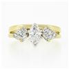 Image 4 : 14K TT Gold 0.70 ctw Marquise Diamond Solitaire Engagement Custom Wedding Ring S