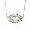 Image 8 : NEW 18K Gold 1.56 ctw GIA Marquise Diamond Sapphire Halo Evil Eye Pendant Neckla