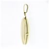 Image 4 : Italian 14k Yellow Gold Polished Grooved Vertical Work Large Oval Locket Pendant