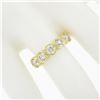 Image 3 : NEW Custom Made 18K Yellow Gold 1.21 ctw Bezel Diamond 5 Stone Wedding Band Ring