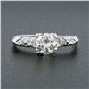 Image 2 : Vintage 14K White Gold.73 ctw Transitional Cut Diamond Engagement Ring w/ Accent