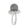 Image 2 : 12.5mm Tahitian Pearl and 0.71 ctw Diamond 14K White Gold Ring