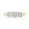 Image 4 : 14k TT Gold 0.55 ctw Round Brilliant Cut Diamond Triple 3 Flower Cluster Band Ri