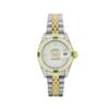 Image 2 : Rolex Ladies 18K Two Tone Gold And Steel Silver Index Diamond Lugs And Emerald D