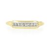 Image 4 : Antique 14k Yellow Gold Palladium Top .12 ctw Single Cut Diamond Channel Band Ri