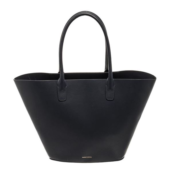 Mansur Gavriel Navy Blue Leather Triangle Handbag