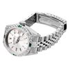 Image 4 : Rolex Ladies Stainless Steel Silver Index Diamond And Emerald Date Watch