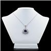 Image 1 : 5.07 ctw Tanzanite and 2.30 ctw Diamond 14K White Gold Pendant