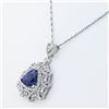 Image 2 : 5.07 ctw Tanzanite and 2.30 ctw Diamond 14K White Gold Pendant