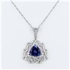 Image 3 : 5.07 ctw Tanzanite and 2.30 ctw Diamond 14K White Gold Pendant