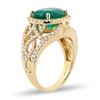Image 2 : 4.65 ctw Emerald and 0.93 ctw Diamond 14K Yellow Gold Ring