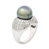 Image 4 : 12.0mm Tahitian Pearl and 1.96 ctw Diamond 14KT White Gold Ring