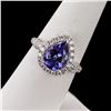 Image 2 : 2.66 ctw Tanzanite and 0.71 ctw Diamond 14K White Gold Ring
