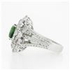 Image 6 : 18k White Gold 5.67 ctw GIA Cushion Tsavorite & Diamond Cocktail Statement Ring