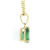 Image 2 : NEW 18k Gold 2.14 ctw GIA Wide Pear Teardrop Emerald Solitaire Pendant & 14k Cha