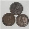 Image 2 : Canadian Small  Cent 1929 X 3 Fine to AU+