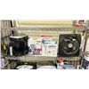 Image 1 : SHELF LOT OF BROOKSTONE HEATED THROW, GANIZA HAND BLENDER, VORNADO FAN AND MORE