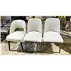 Image 1 : 3 GREY FABRIC DINING CHAIRS
