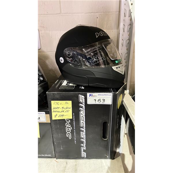 KBC MATT BLACK HELMET WITH FULL FACE SHIELD SIZE XL