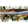 Image 2 : 3 SHELVES OF ASSORTED ITEMS INCLUDING; CLOTHING, RATCHET STRAP, DISPOSABLE MASKS & MORE