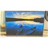 Image 2 : FRAMED PRINT OF OCEAN VIEW 60" X 40" & FRAMED PRINT OF BOAT ON LAKE AT SUNSET 36" X 24"