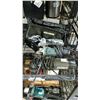 Image 2 : SHELF OF ASSORTED TOOLS INCLUDING; ANGLE GRINDERS, CIRCULAR SAW, HEATGUN & MORE