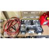 Image 2 : SHELF OF ASSORTED TOOLS INCLUDING; FUEL CANS, FUSEBOX ORGANIZER & JUMPER CABLES