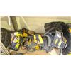 Image 2 : SHELF OF ASSORTED DEWALT TOOLS INCLUDING; CORDLESS DRILL WITH BATTERY & CHARGER, TOOL BELT, TOOL