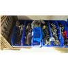Image 2 : SHELF OF ASSORTED TOOLS INCLUDING; NAILS, CASTER WHEELS, BITS & MORE