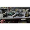 Image 2 : SHELF OF ASSORTED TOOLS INCLUDING; ANGLE GRINDERS, HEAT GUN, PALM SANDER & MORE