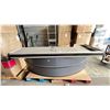 Image 1 : CASHIERS DESK WITH CONVEYOR BELT 98" X 38" (NO POWER CORD, UNKNOWN WORKING CONDITION)