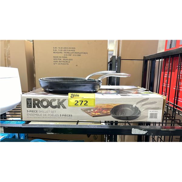 THE ROCK 3-PC SKILLET SET (CLEANING REQUIRED)