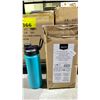 Image 2 : CASE OF 8 AMAZON BASICS STAINLESS STEEL INSULATED WATER BOTTLES WITH SPOUT LIDS