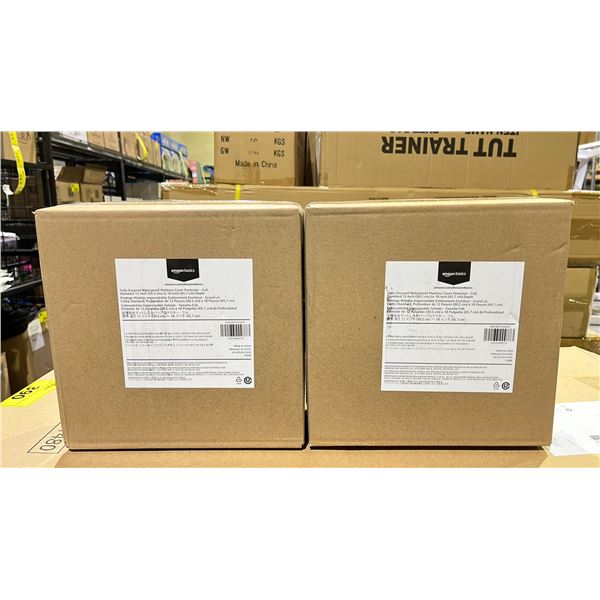 LOT OF 2 AMAZON BASICS FULLY ENCASED WATERPROOF MATTRESS COVER PROTECTORS FULL SIZE