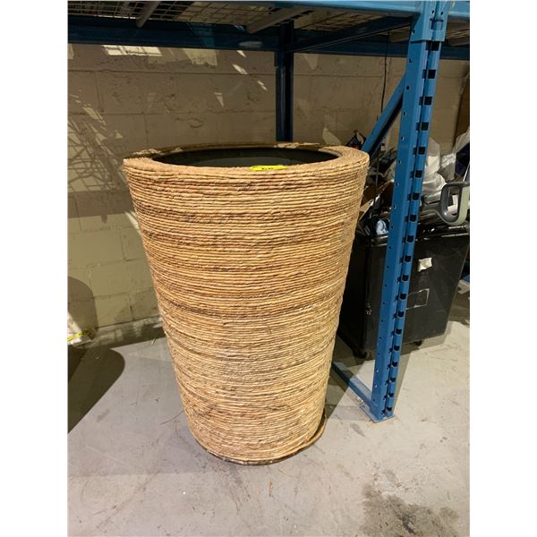 LARGE PLANTER POT WITH WICKER STYLE WRAP
