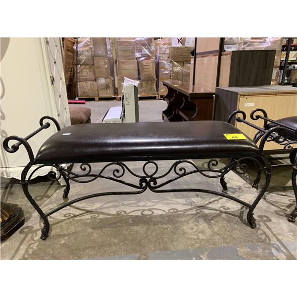 ORNATE PADDED BENCH