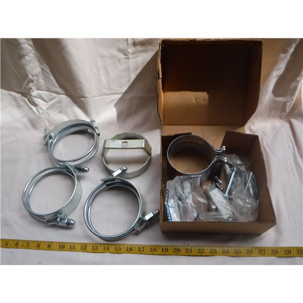 Box of 4" Exhaust Clamps & More