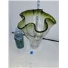 Image 1 : Large Green & Clear Vase